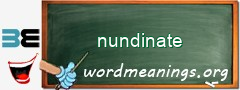 WordMeaning blackboard for nundinate